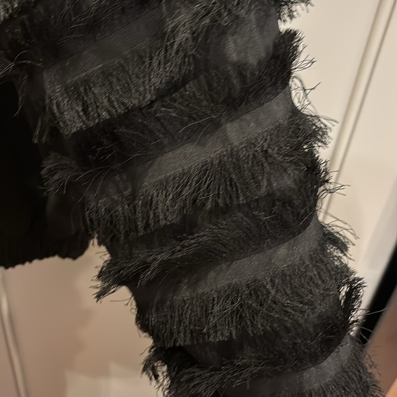 Zara Fringe Sleeve bomber Jacket - Women’s Size LG - Picture 6 of 6